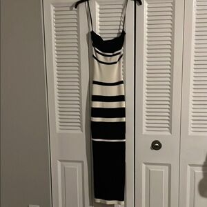 Jluxlabel Black and White Striped Dress